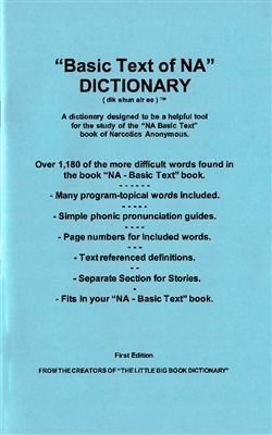 NA Basic Text Dictionary - Paperback Booklet | Created by Recovery Emporium