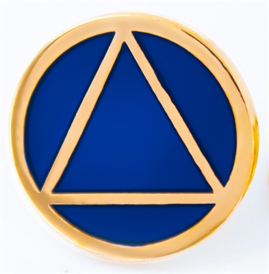 5/8" Diameter Gold AA Logo with Blue background Lapel Pin