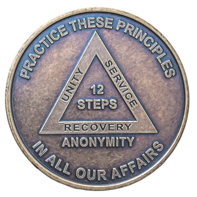 A.A. Spiritual Principles of the 12-Steps - REâ„¢ Bronze Medallion - REMed02