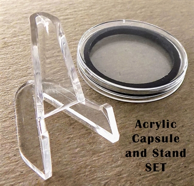 Protective Capsule Medallion Holder and Stand Set