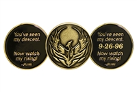 Gold Phoenix Coin - Translucent Black with Custom Text Option