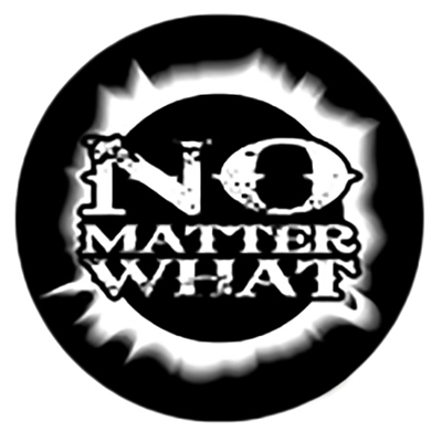 3" x 3" diameter - No Matter What Eclipse Sticker - Black and White