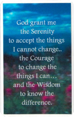 Serenity Prayer Heavily Laminated Verse Card