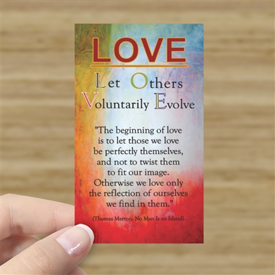 LOVE - "Let Others Voluntarily Evolve" Acronym Verse Card