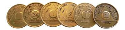 Style A - Bronze AA Anniversary Medallions |