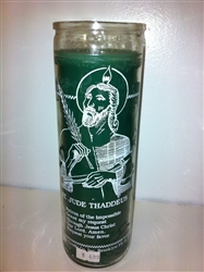 SAINT JUDE THADDEUS SEVEN DAY CANDLE IN GLASS ( SAN JUDAS TADEO CANDLE )