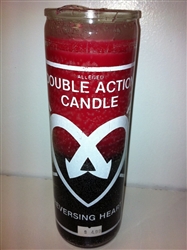 DOUBLE ACTION / REVERSING HEART SEVEN DAY TWO COLOR CANDLE IN GLASS