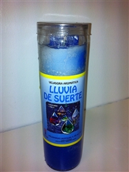 RAIN OF LUCK CANDLE PREPARED PILLAR CANDLE (LLUVIA DE SUERTE)