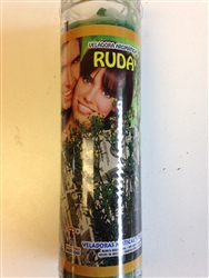 RUE PREPARED SCENTED PILLAR CANDLE IN GLASS (RUDA)