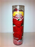 ROSE / ROSES PREPARED SCENTED PILLAR CANDLE IN GLASS (ROSAS)