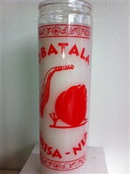 ORISHA OBATALA ONE COLOR PILLAR CANDLE IN GLASS