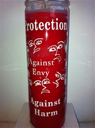 PROTECTION AGAINST ENVY AND HARM SEVEN DAY UNSCENTED RED CANDLE IN GLASS (CONTRA ENVIDIA)