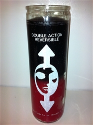 REVERSIBLE / DOUBLE ACTION SEVEN DAY TWO COLOR CANDLE IN GLASS