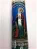 SAINT MARTHA / MARTA GREEN PILLAR CANDLE IN GLASS (SANTA MARTA)