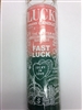 FAST LUCK UNSCENTED 2 COLOR (GREEN & PINK) PILLAR CANDLE IN GLASS (SUERTE RAPIDA)