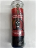 ELIZA'S CUSTOM PREPARED SEVEN DAY SCENTED 2 COLOR (RED OVER BLACK) CANDLE IN GLASS FOR THE ORISHA ELEGUA / ELEGGUA / ESU