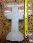 IMAGE CANDLE WHITE CROSS 4 1/2" TALL