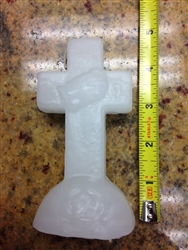 IMAGE CANDLE WHITE CROSS 4 1/2" TALL