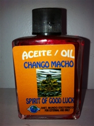 MAGICAL AND DRESSING OIL (ACEITE) 1/2OZ FOR ORISHA CHANGO MACHO (THE SPIRIT OF GOOD LUCK)