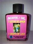 MAGICAL AND DRESSING OIL (ACEITE) 1/2 OZ FOR 7 DROPS OF LOVE (7 GOTAS DE AMOR)