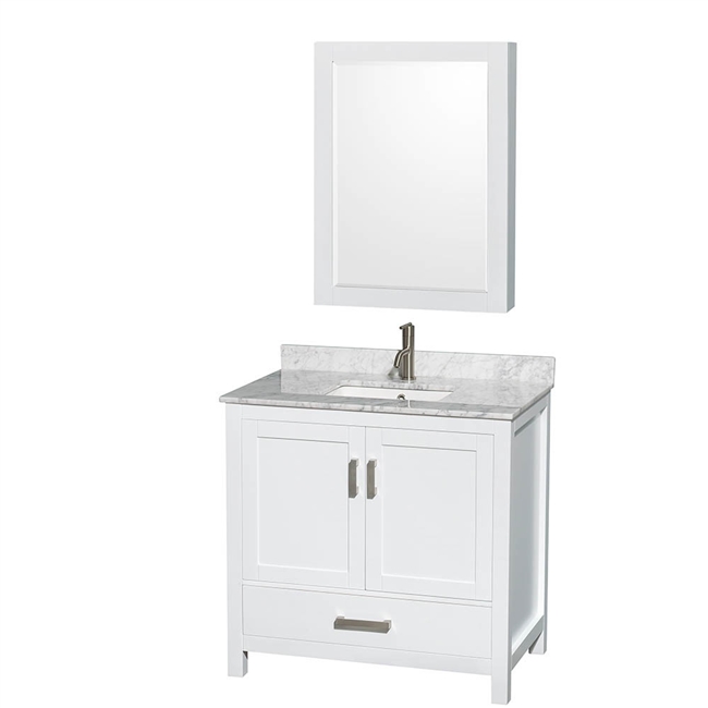 Sheffield 36" Single Bathroom Vanity by Wyndham Collection - White