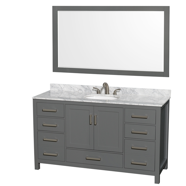 Sheffield 60" Single Bathroom Vanity by Wyndham Collection - Dark Gray