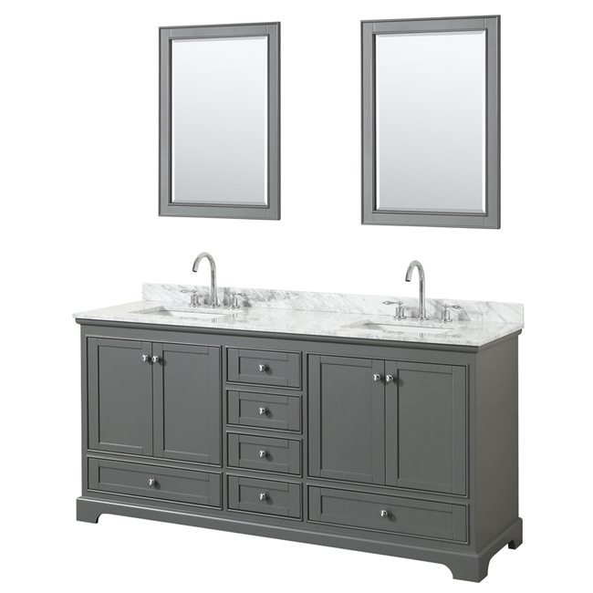 Deborah 72" Double Bathroom Vanity by Wyndham Collection - Dark Gray