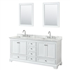 Deborah 72" Double Bathroom Vanity by Wyndham Collection - White