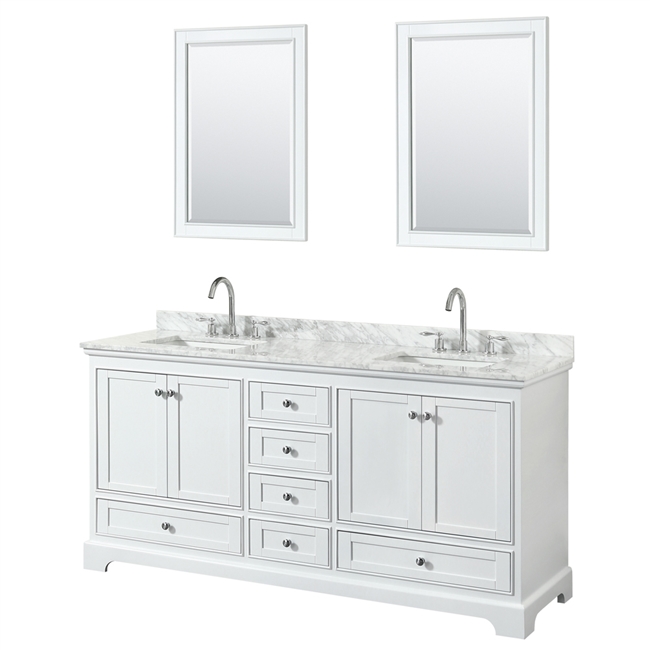 Deborah 72" Double Bathroom Vanity by Wyndham Collection - White