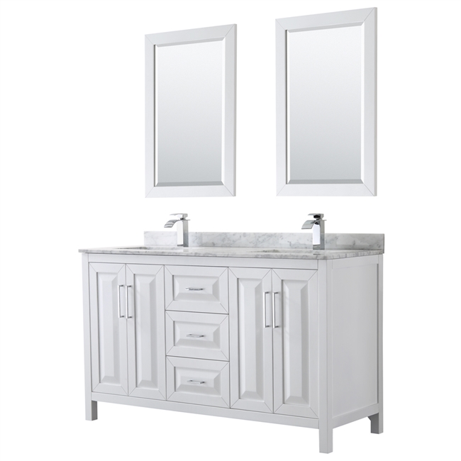 Daria 60" Double Bathroom Vanity by Wyndham Collection - White