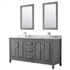 Daria 72" Double Bathroom Vanity by Wyndham Collection - Dark Gray