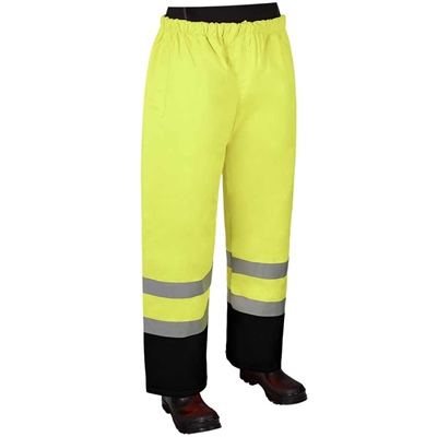 HI VIZ Rain Pants w/ Black Bottom, ANSI Class E