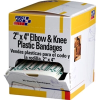 Bandage, 2 x 4 Elbow & Knee Plastic Bandage, 25 per box