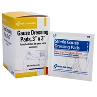 Gauze Pads, 3 inch x 3 inch, 12 ply, 10 packs of 2 pads per box