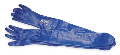 Nitri-Knitâ„¢ Nitrile Gloves, Elastic Cuff, Interlock Knit- Blue
