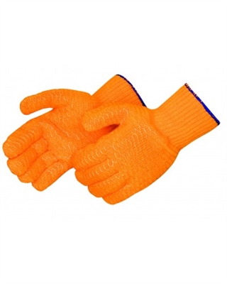 Two-sided Clear PVC Honeycomb Gloves- Orange