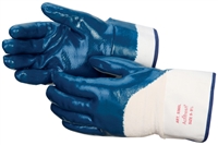 Blue Nitrile fully coated glove, jersey lined, 2.5inch cuff