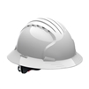 EVOLUTION DELUXE FULL BRIM 6 PT WHITE RATCHET *VENTED* HARD HAT