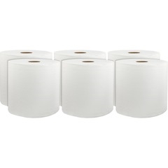 Hard Wound Paper Towels, White, 8" x 800', Case of 6 rolls