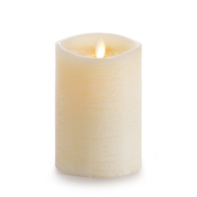 Luminara - Flameless LED Candle - Rustic Finish - Vanilla Scented Ivory Wax - Remote Ready - 3.5" x 5"