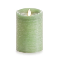 Luminara - Flameless LED Candle - Rustic Finish - Vanilla Scented Harvest Sage Wax - Remote Ready - 3.5" x 5"