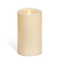 Luminara - Flameless LED Candle - 360-Degree Large Indoor Pillar - Unscented Ivory Wax - Remote Ready - 6" x 10"