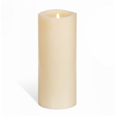 Luminara - Flameless LED Candle - 360-Degree Large Indoor Pillar - Unscented Ivory Wax - Remote Ready - 6" x 14"