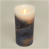 Luminara - Thomas Kinkade Series - "The Spirit of Christmas" - Flameless LED Candle - Indoor - Wax - 3.5" x 7"