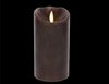 Torchier Moving Flame - Flameless LED Candle - Indoor - Wax - Dark Brown - Sandalewood Scent - Remote Ready - 3.5" x 7"