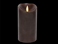 Torchier Moving Flame - Flameless LED Candle - Indoor - Wax - Dark Brown - Sandalewood Scent - Remote Ready - 3.5" x 7"