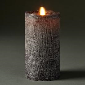 LightLi by Liown - Moving Flame - Flameless LED Candle - Linen Charcoal Wax - Bluetooth App Ready - Remote Ready - 3.5" x 7"