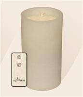 AquaFlame - Flameless LED Candle Fountain - White Wax - Fresco Finish - 4.2" x 7.8" - Remote Control