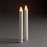 LightLi by Liown - Moving Flame - Flameless LED Taper Candles (Pair) - Indoor - Unscented Ivory Wax - Remote Ready - 1" x 8.5"