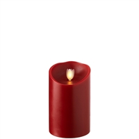 Liown - Moving Flame - Flameless LED Candle - Indoor - Red Wax - Cinnamon Scented - Remote Ready - 3.5" x 5"